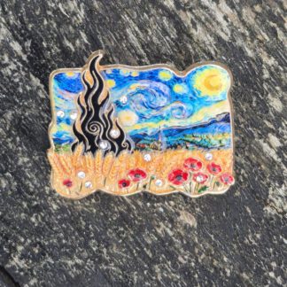 Broches - van Gogh groen blauwe lucht