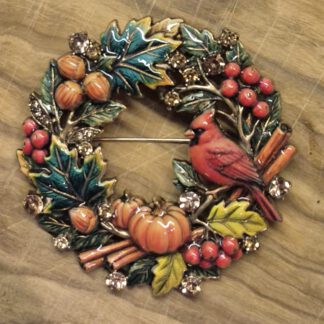 Broches - Krans met vogel